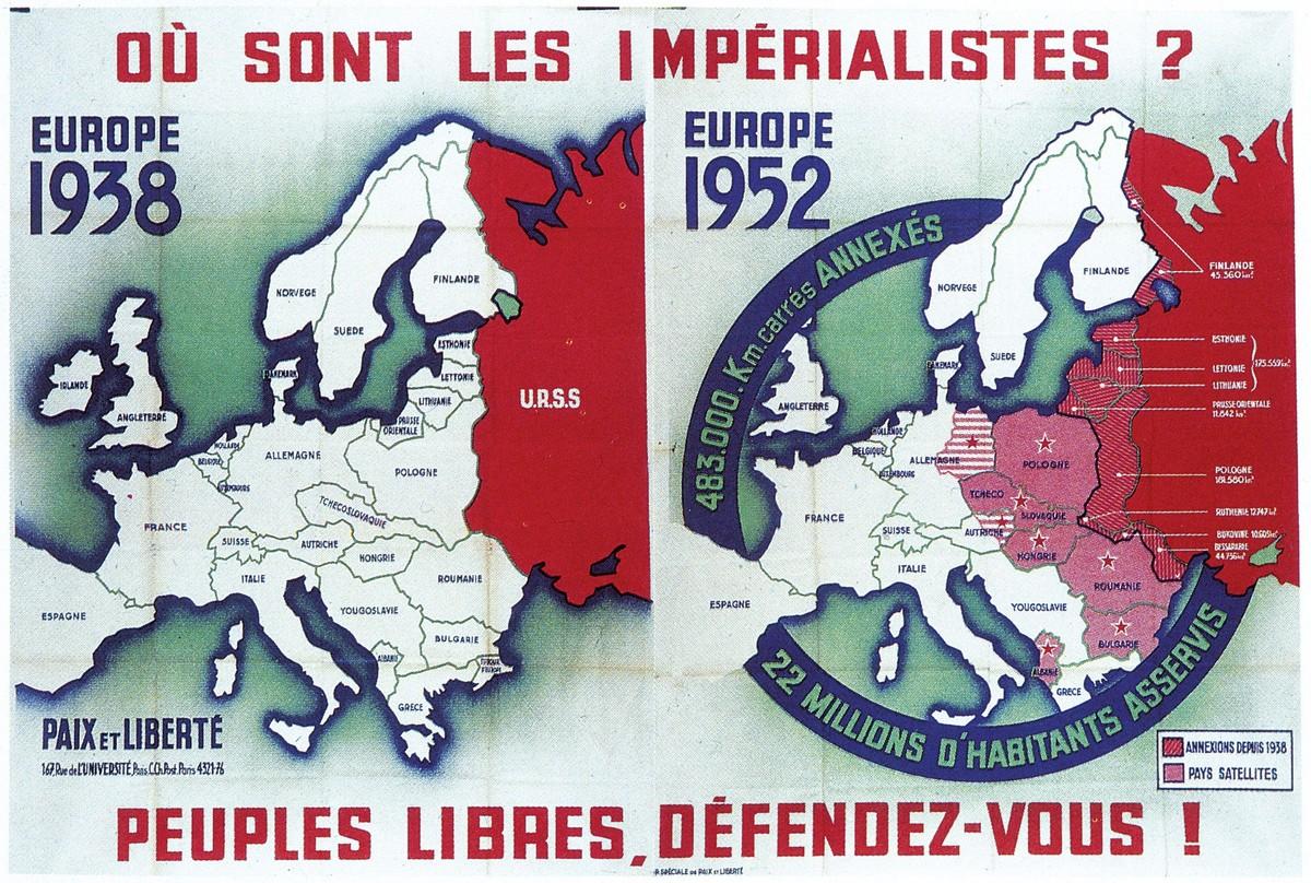 Affiche du mouvement anticommuniste et antisoviétique français Paix et Liberté, 1952