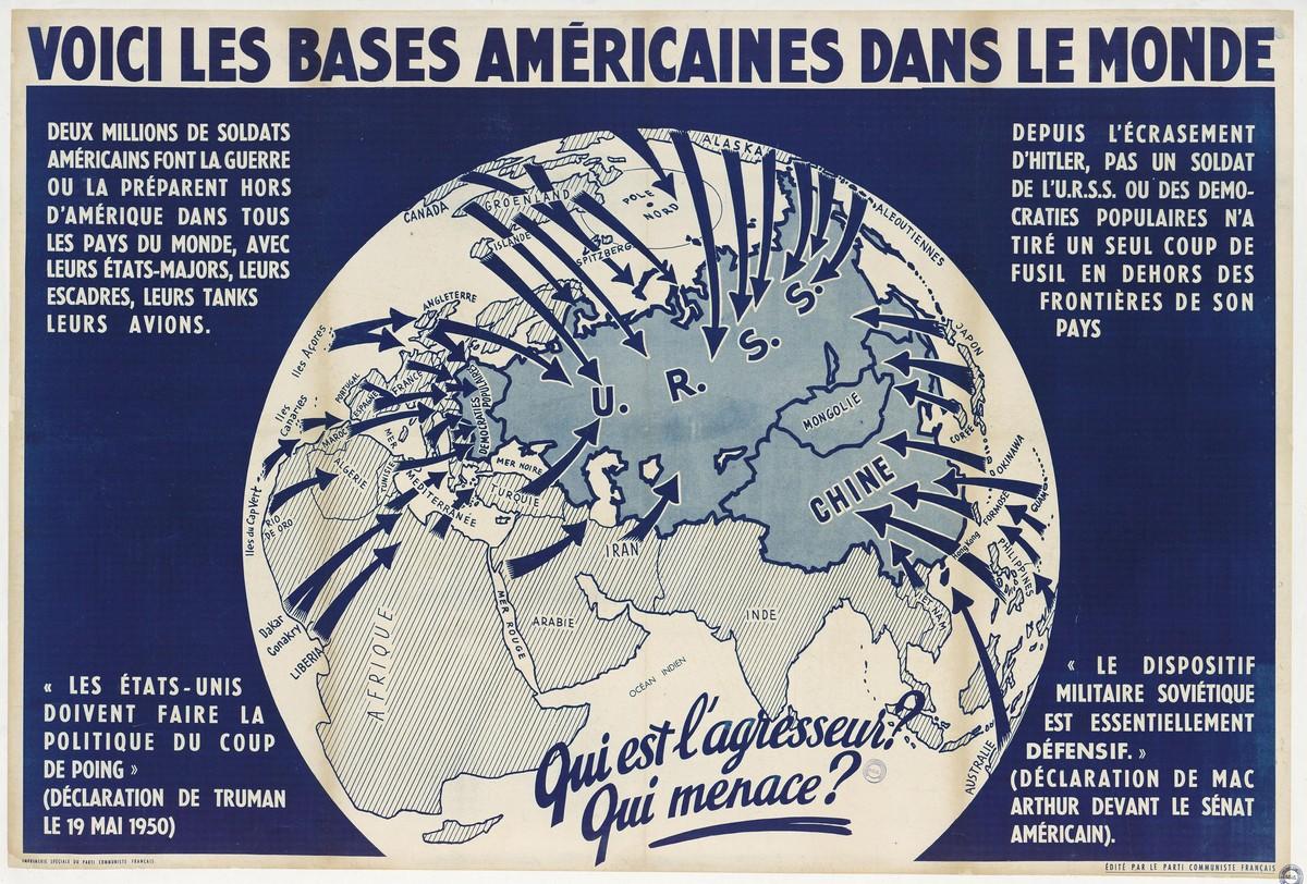 Affiche anti-américaine du Parti communiste français, 1950