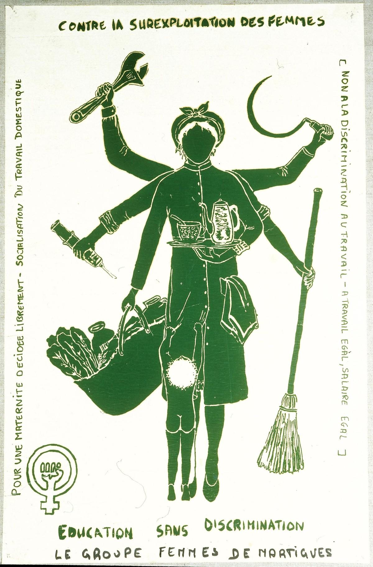 Affiche du groupe féministe Femmes de Martigues, 1977.