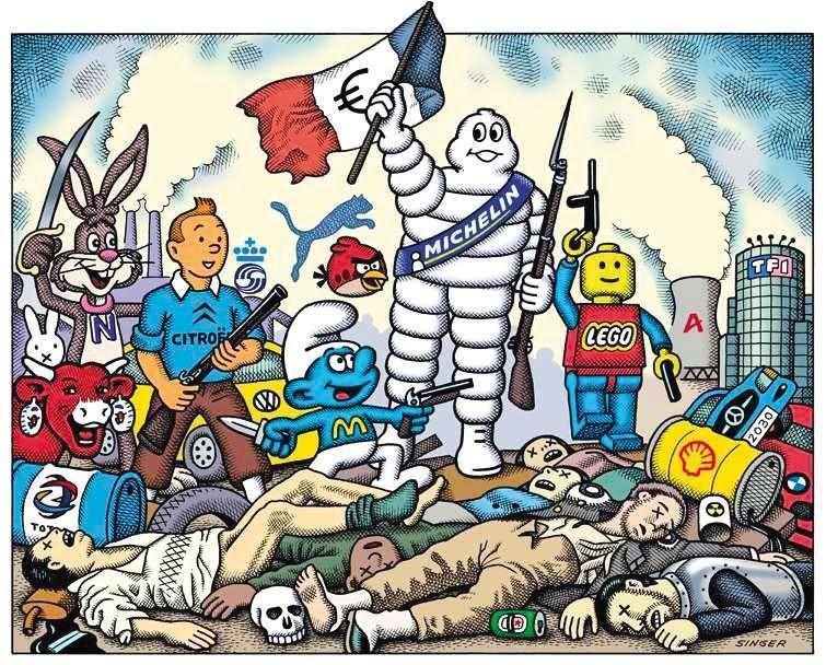 Andy Singer, A Corporate Revolution (« Une révolution d'entreprise »), 2015.