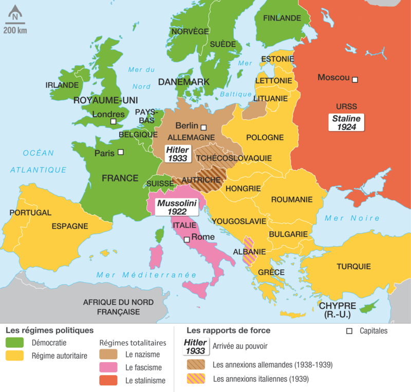 Les régimes politiques en Europe en 1938