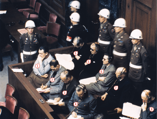 Les accusés au procès de Nuremberg