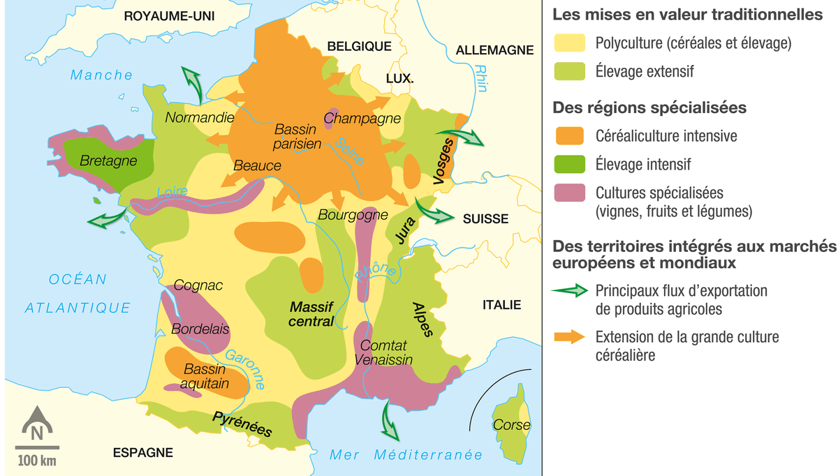 Doc. 1 Les espaces productifs agricoles en France