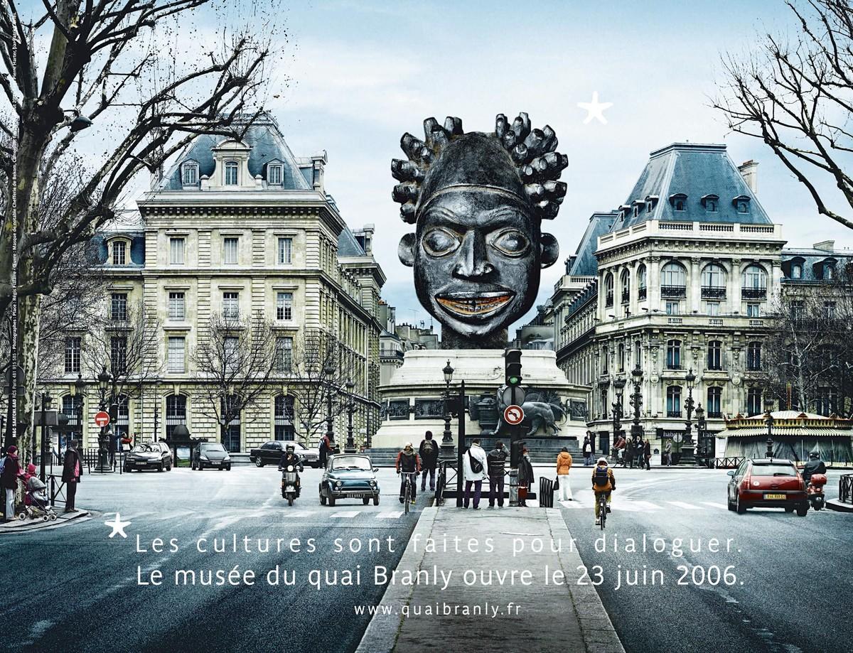 Publicité pour l'ouverture du musée du quai Branly, Paris, 2006.