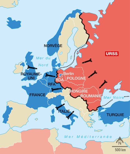 Carte de l'Europe bipolaire