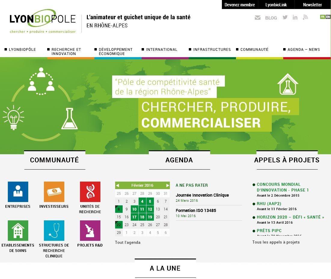Capture d'écran du site internet www.economie.grandlyon.fr.