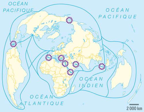 Les principales routes maritimes