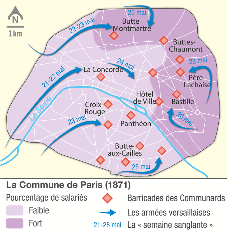Carte de la Commune de Paris