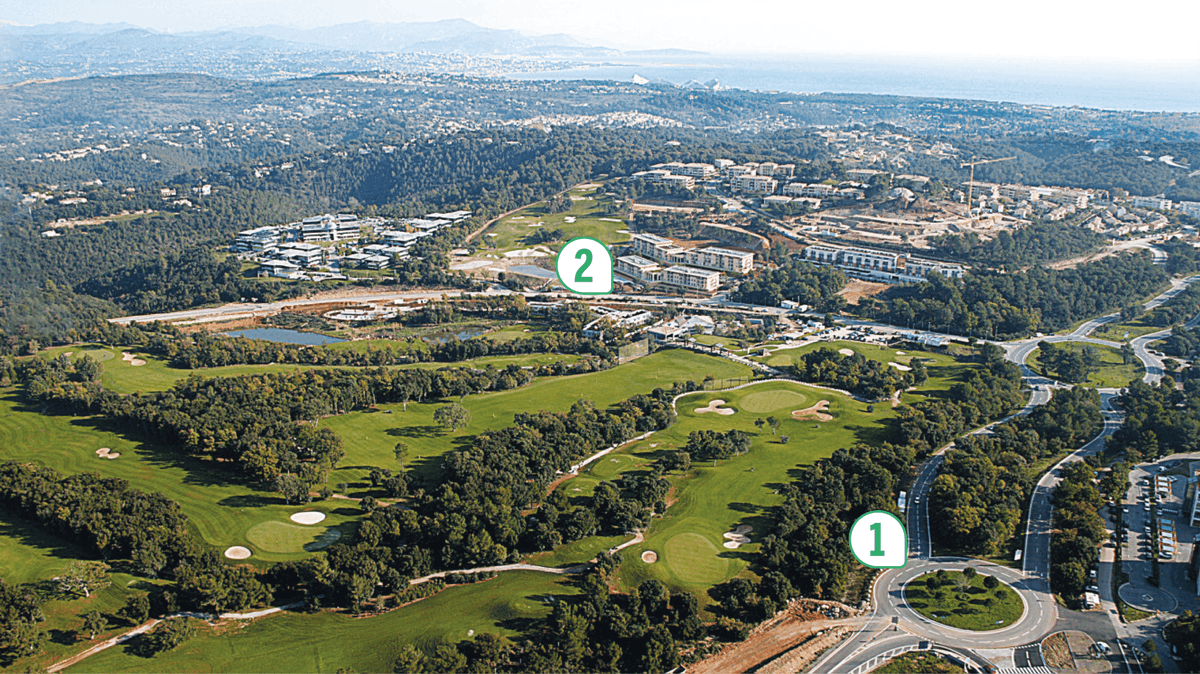 Vue aérienne du technopôle de Sophia-Antipolis (Nice)