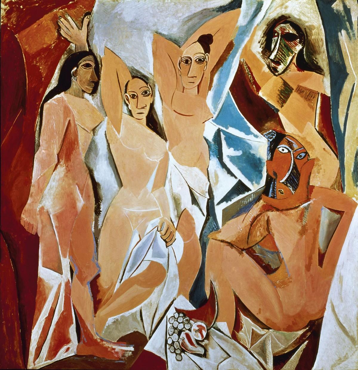 Pablo Picasso, Les Demoiselles d'Avignon, 1907, huile sur toile, 243 x 233 cm (the Museum of Modern Art, New York).