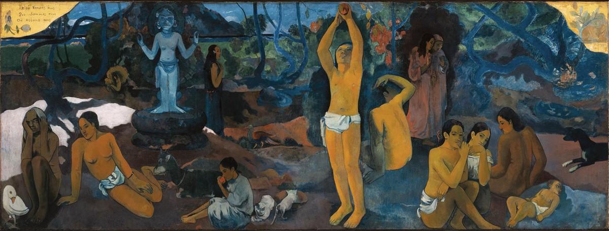 Paul Gauguin, D'où venons-nous ? Que sommes-nous ? Où allons-nous ?, 1897, huile sur toile, 129 x 374 cm (Museum of Fine Arts, Boston).