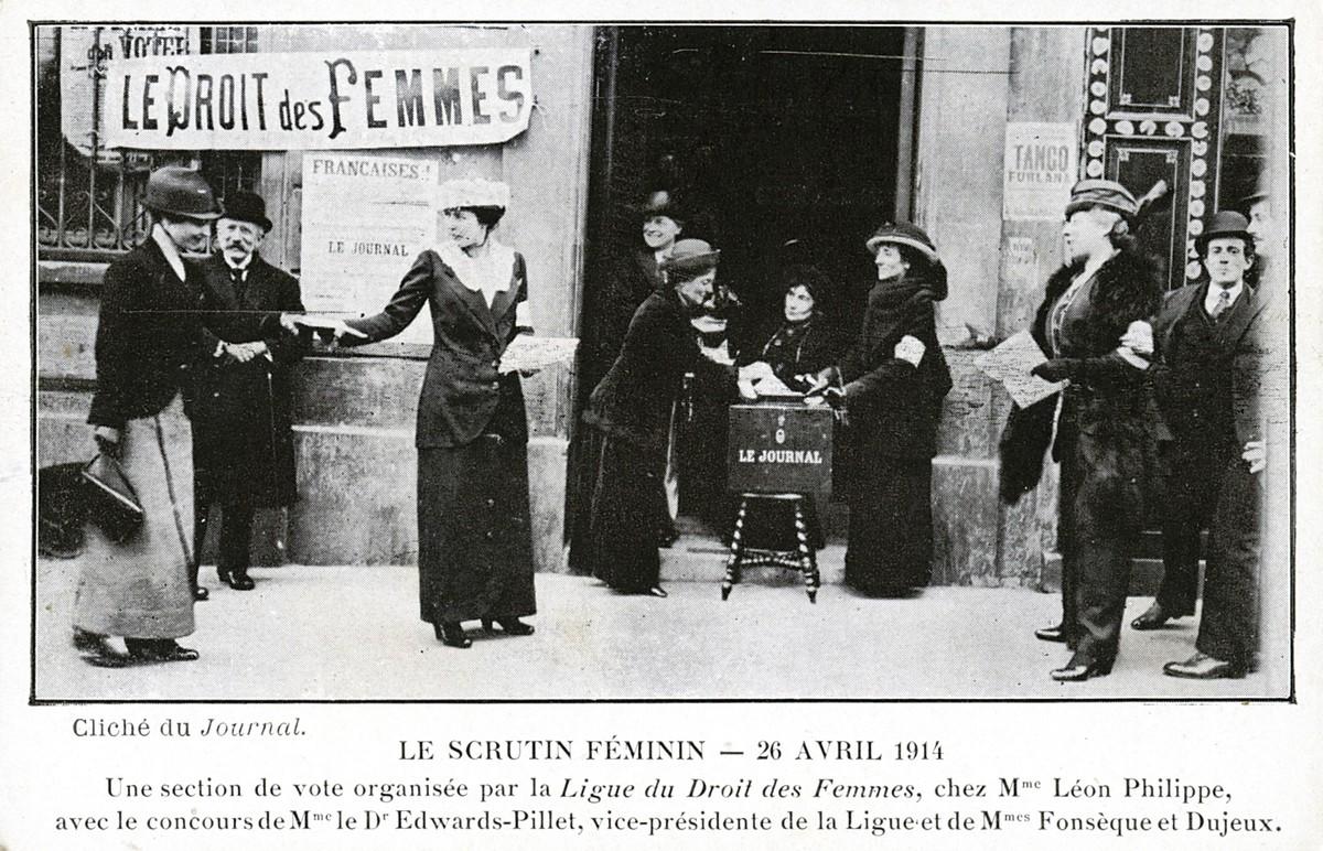 Bureau de vote militant en 1914
