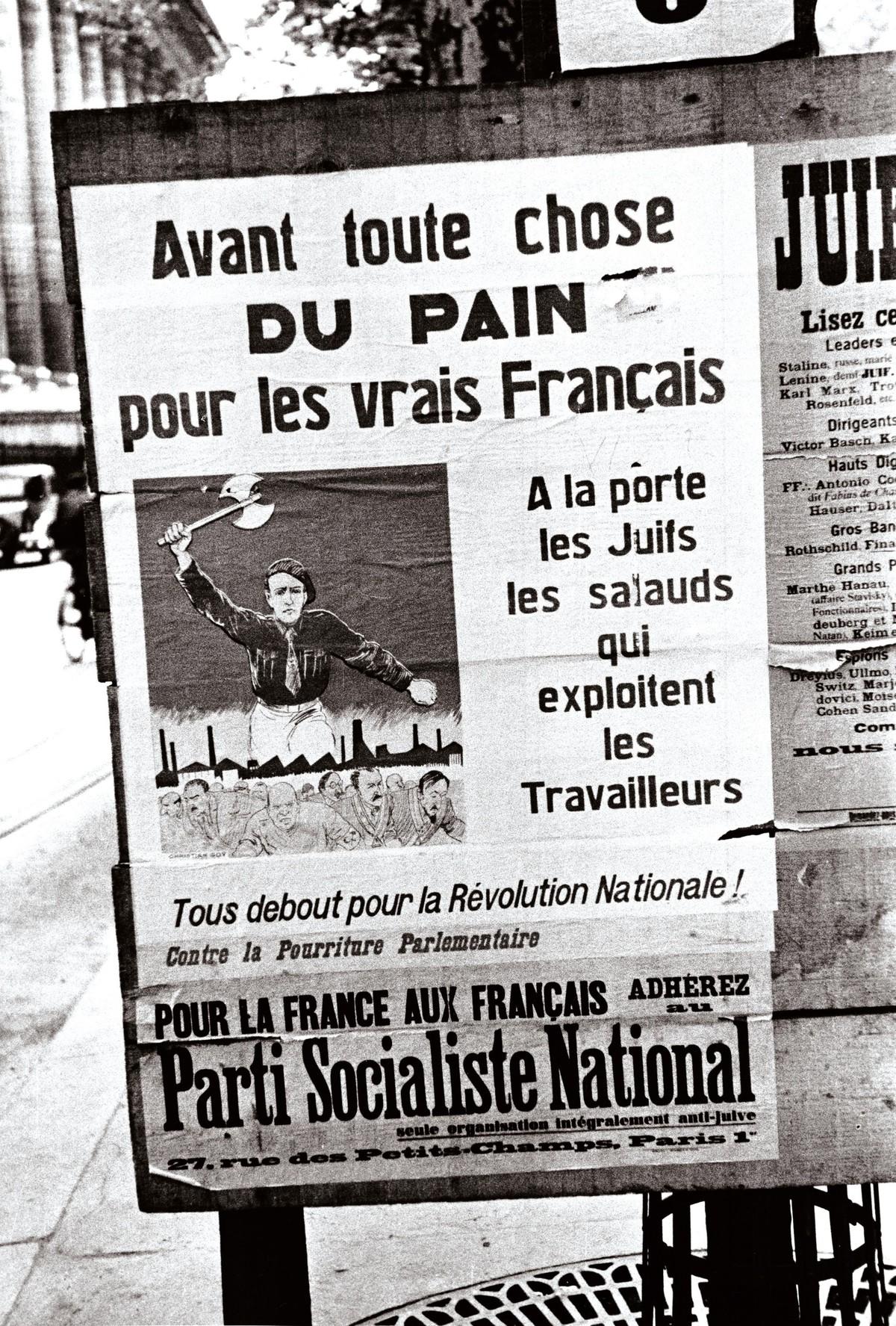 Affiche d'un parti d'extrême droite, 1936.