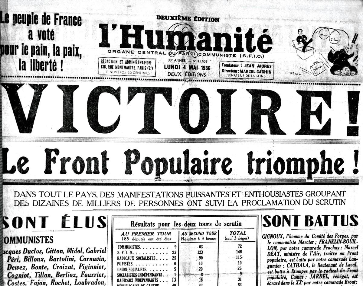 Extrait de journal : Le Front Populaire triomphe !