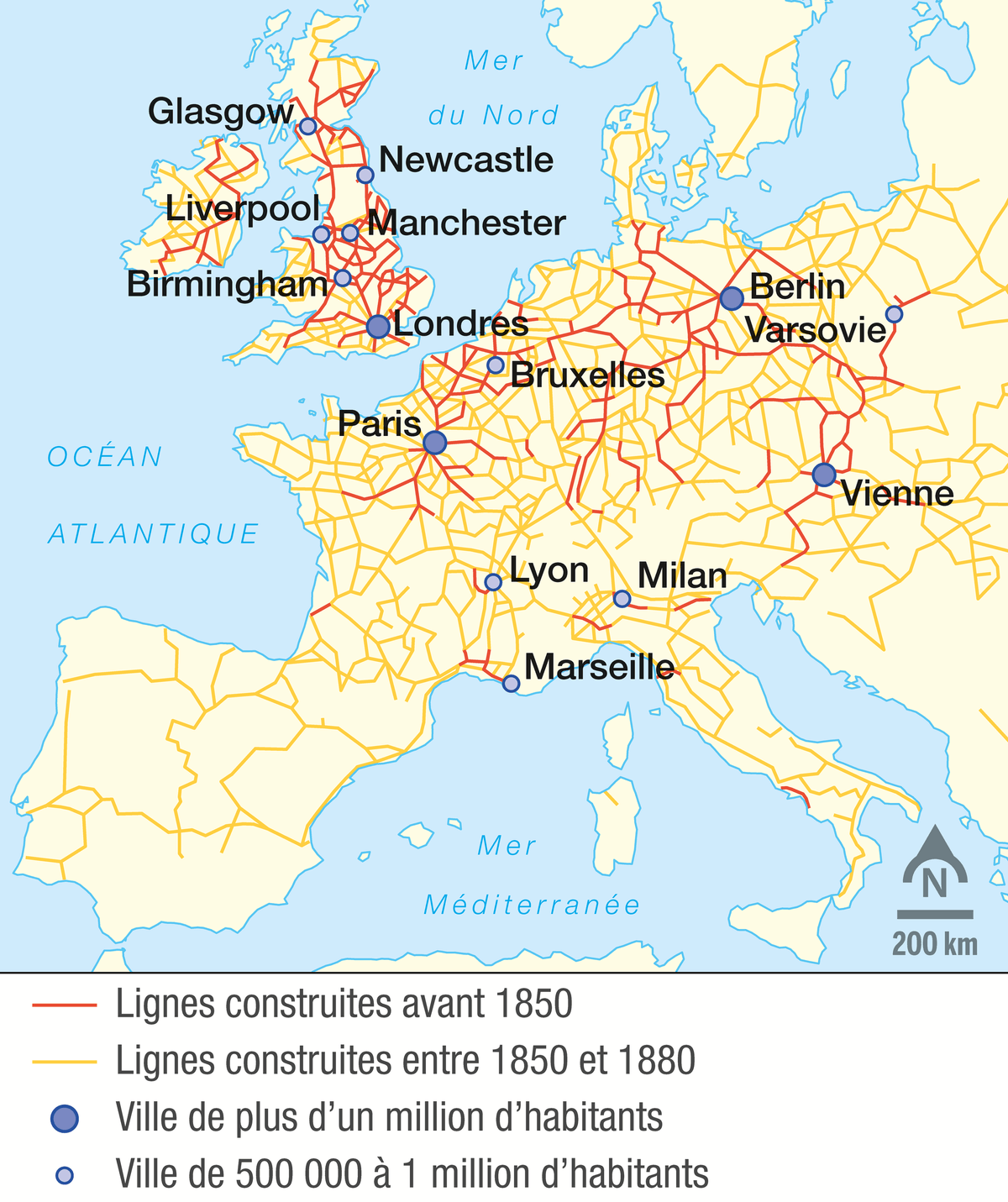 Le réseau ferré en Europe au XIXe siècle