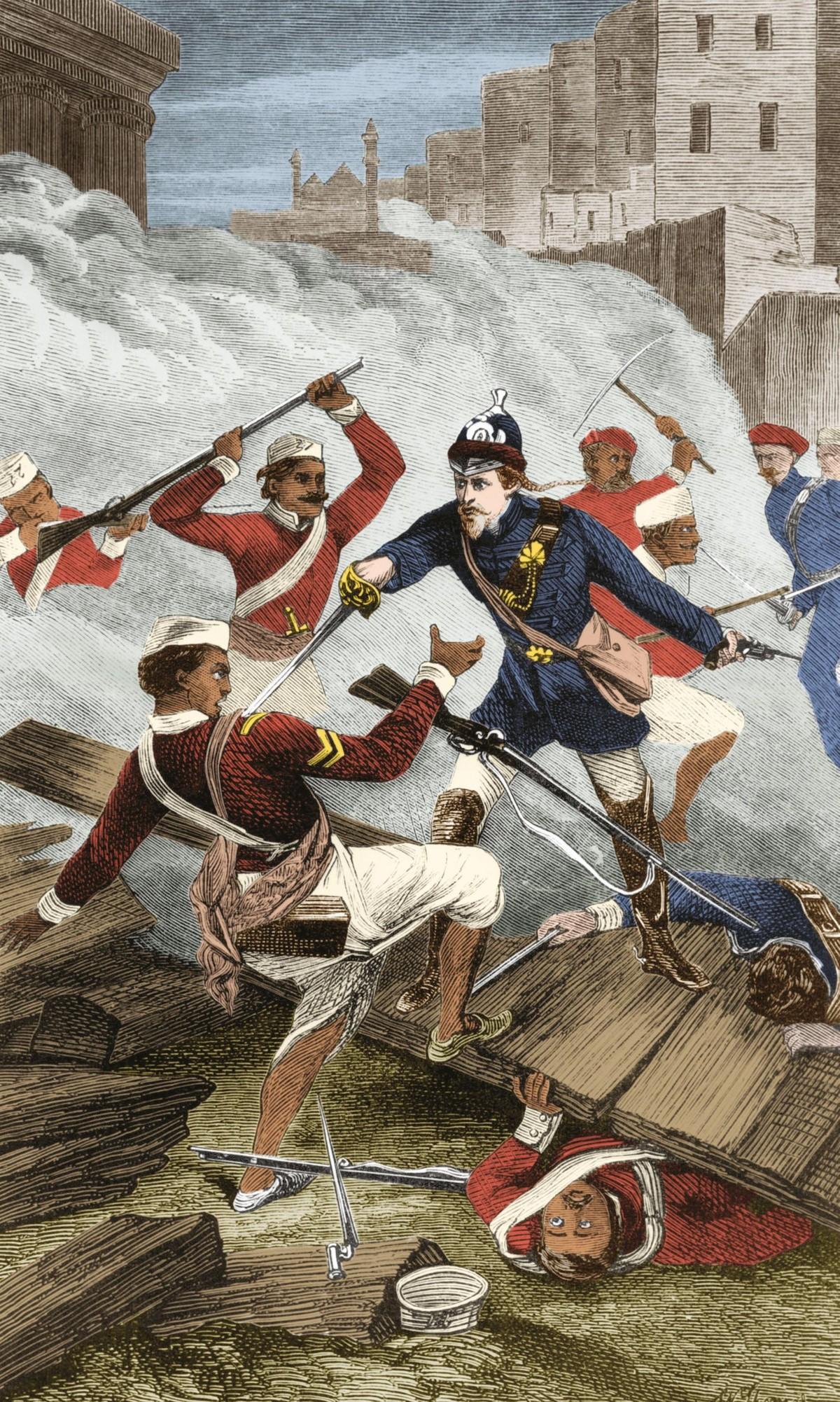 Gravure colorisée, 1858.