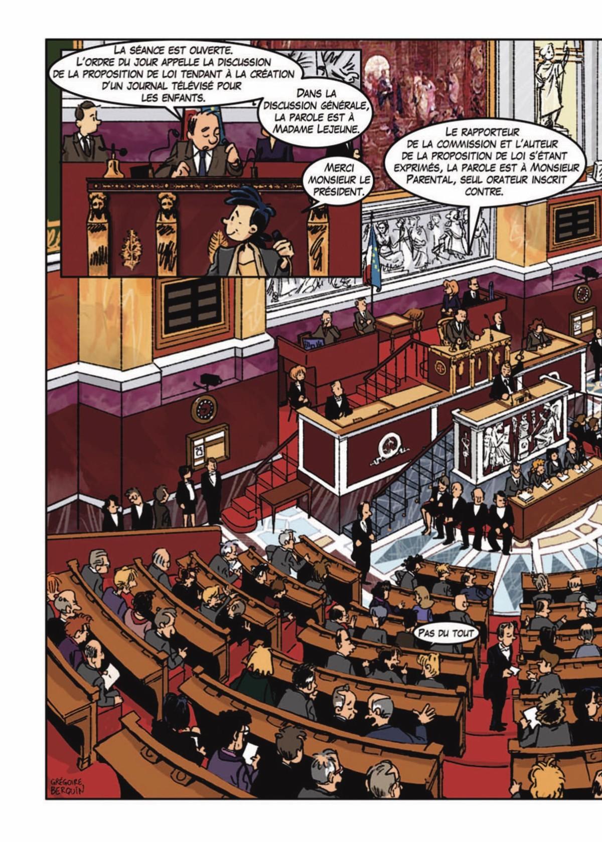 Bande dessinée de G. Berquin, À la découverte de l'Assemblée nationale, 2011