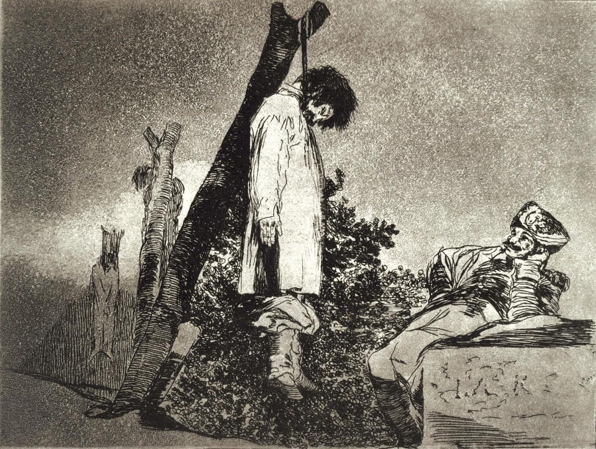 Francisco de Goya, Non plus, gravure de la série Les Désastres de la guerre, 1812-1815 (bibliothèque Jacques Doucet, Paris).