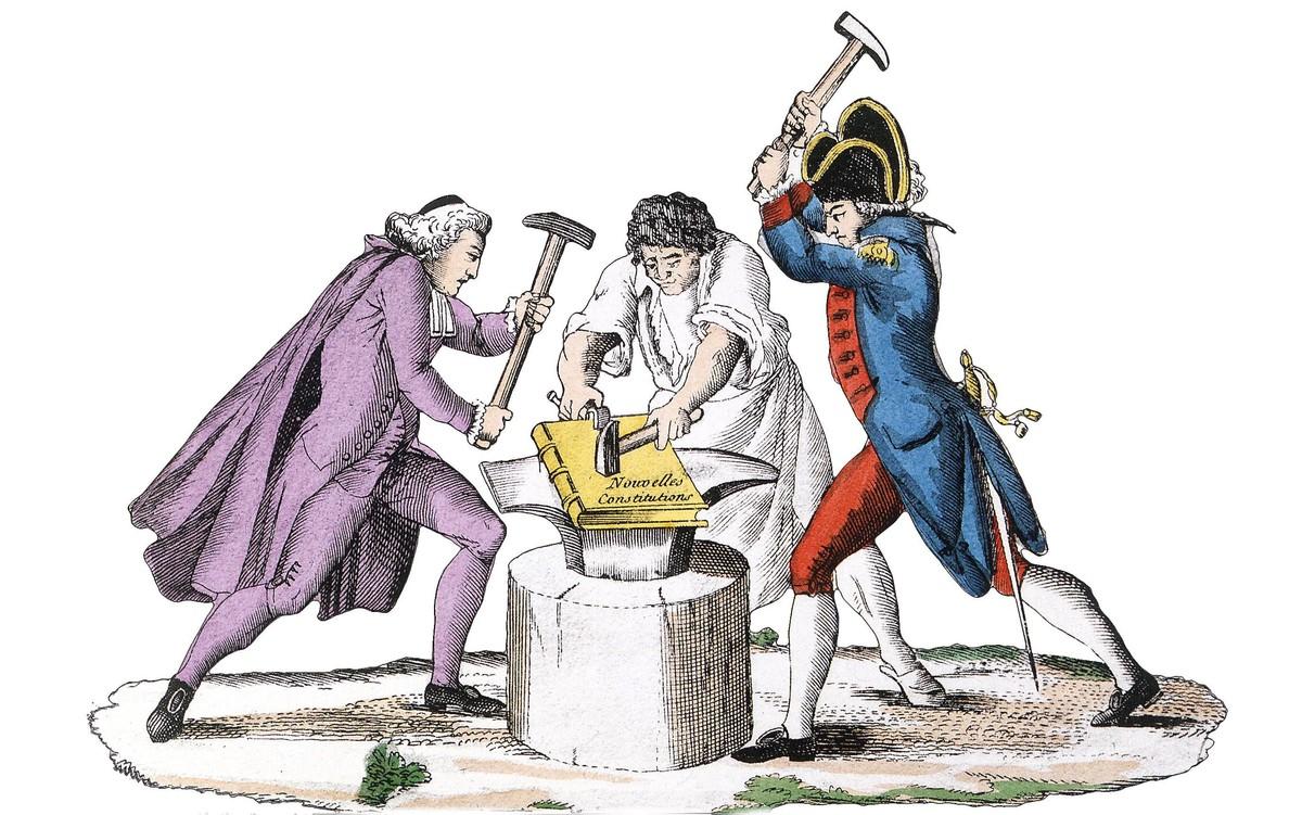 « Les trois ordres forgeant la nouvelle constitution », 1789.