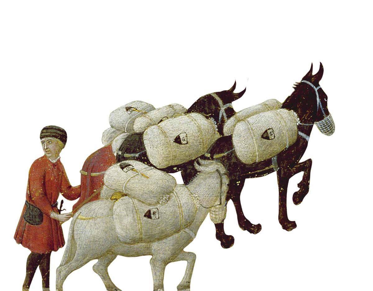 Un marchand et ses mules