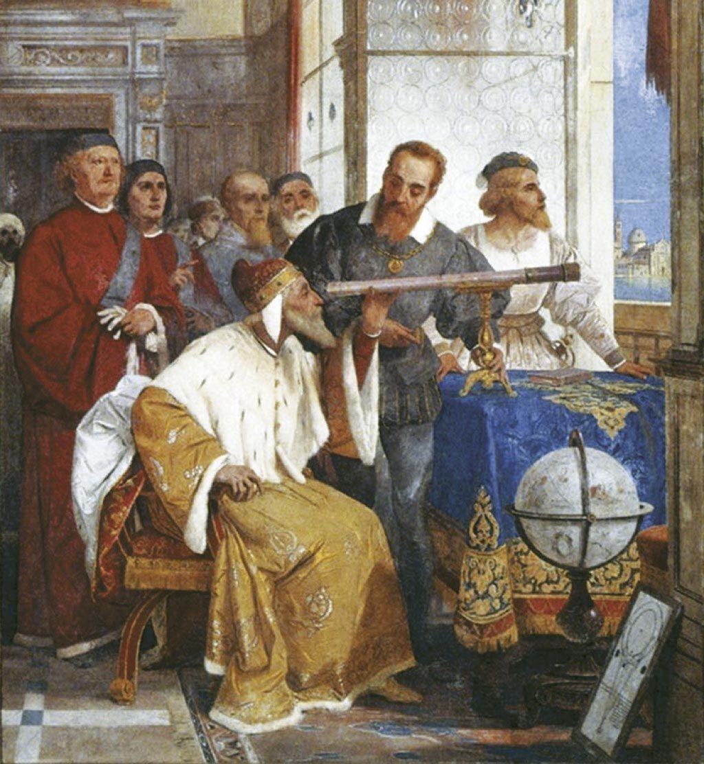 Galilée montrant au doge de venise comment utiliser le téléscope