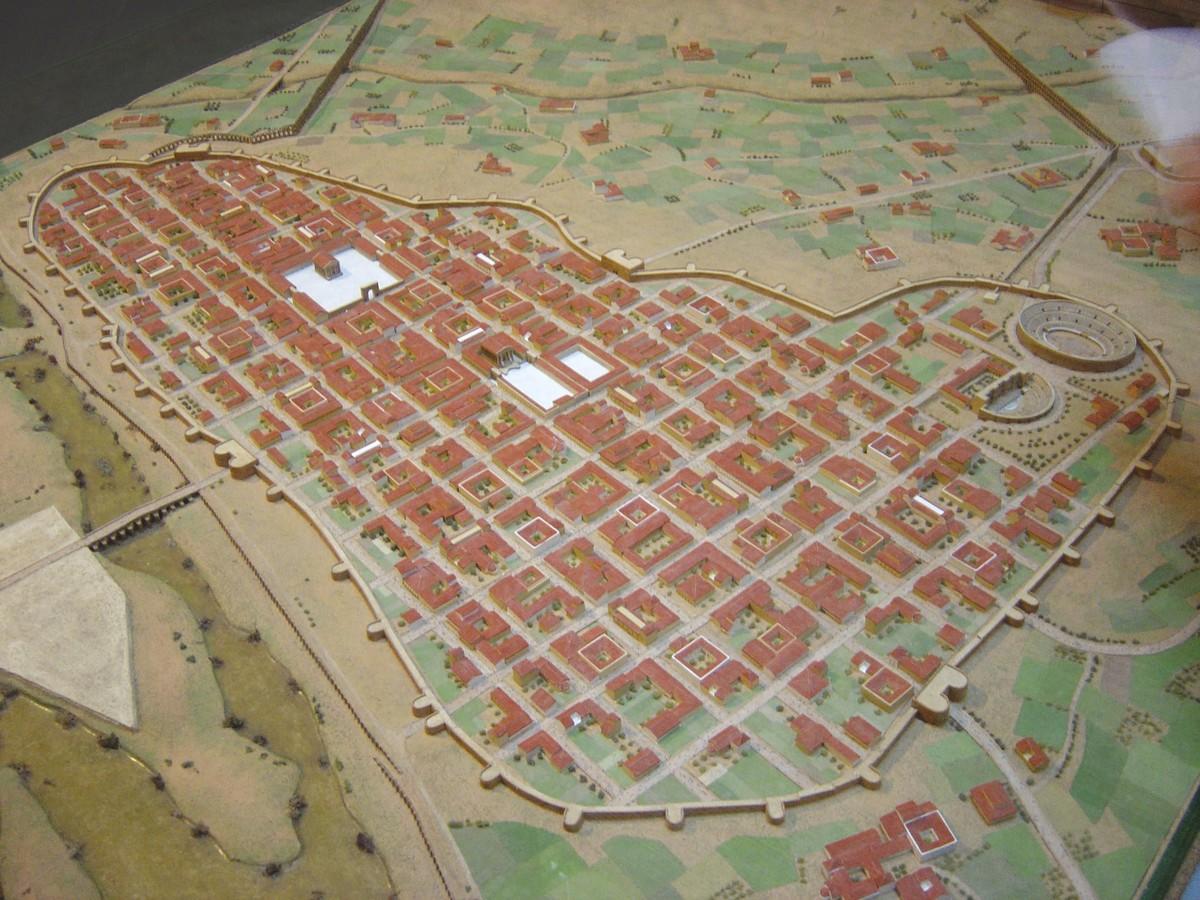 Doc. 2 Reconstitution de la ville romaine d'Emerita Augusta sous l'Empire