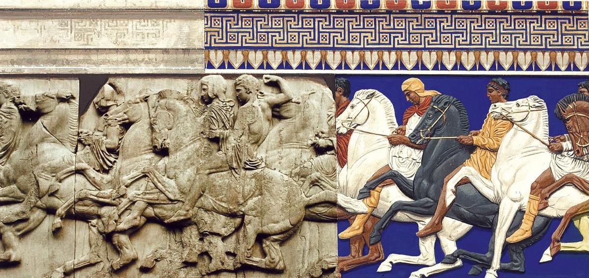 Fragment de la frise des Panathénées : les cavaliers athéniens