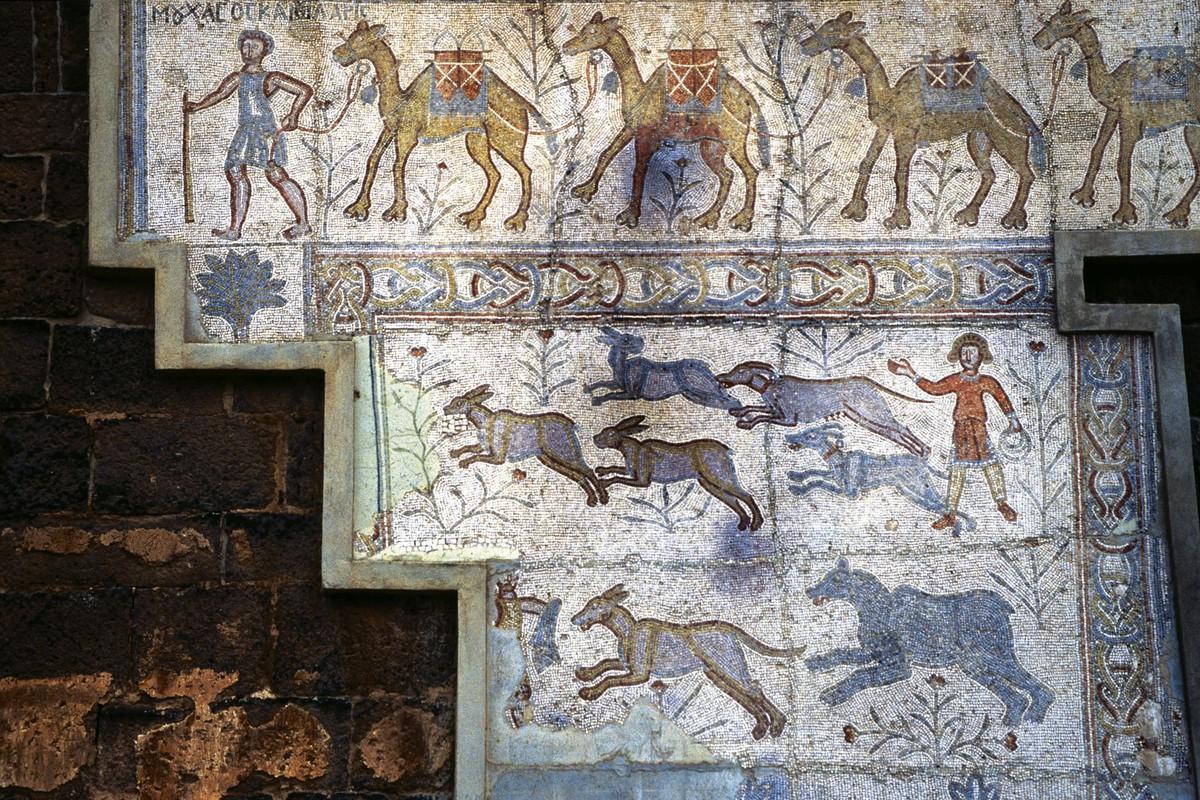 Caravane de chameaux, mosaïque du IIᵉ siècle après J.-C.