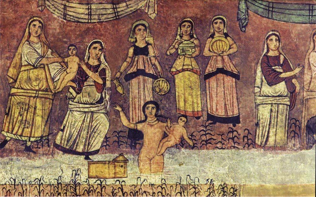 Détail d'une fresque dans la synagogue de Doura Europos (musée national de Damas, Syrie).