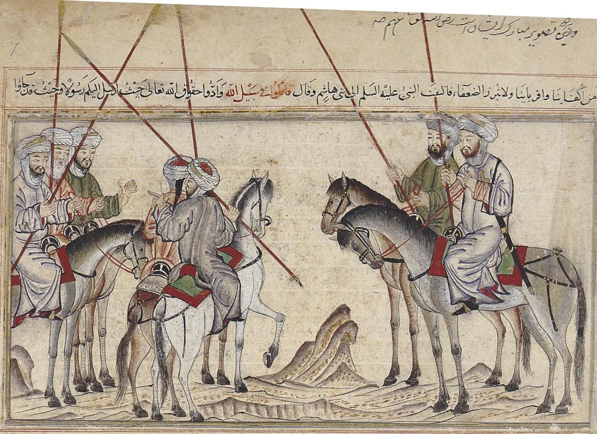 Mohamed encourage les siens à la bataille de Badr