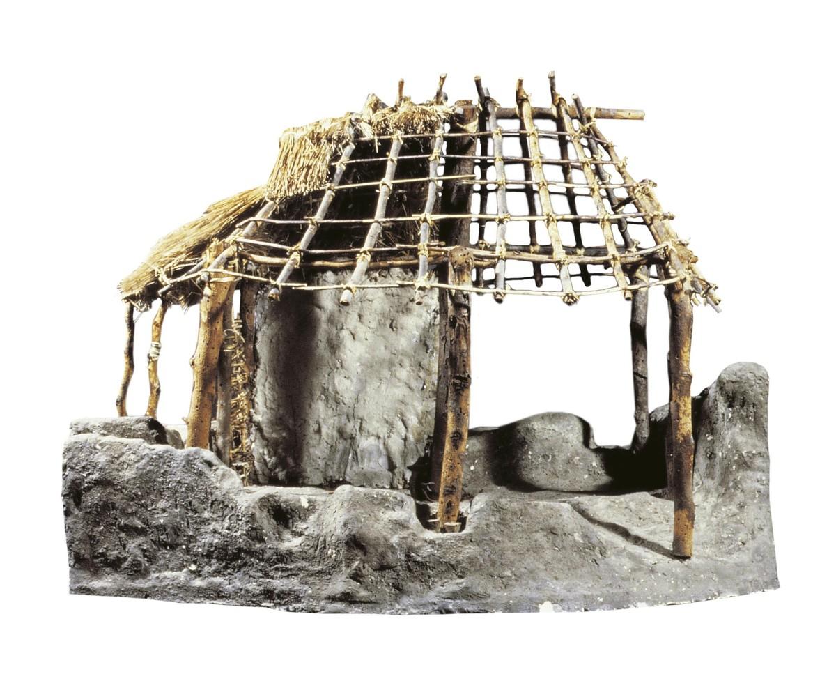 Les traces archéologiques, Reconstitution d'une cabane du VIIIᵉ siècle avant J.-C