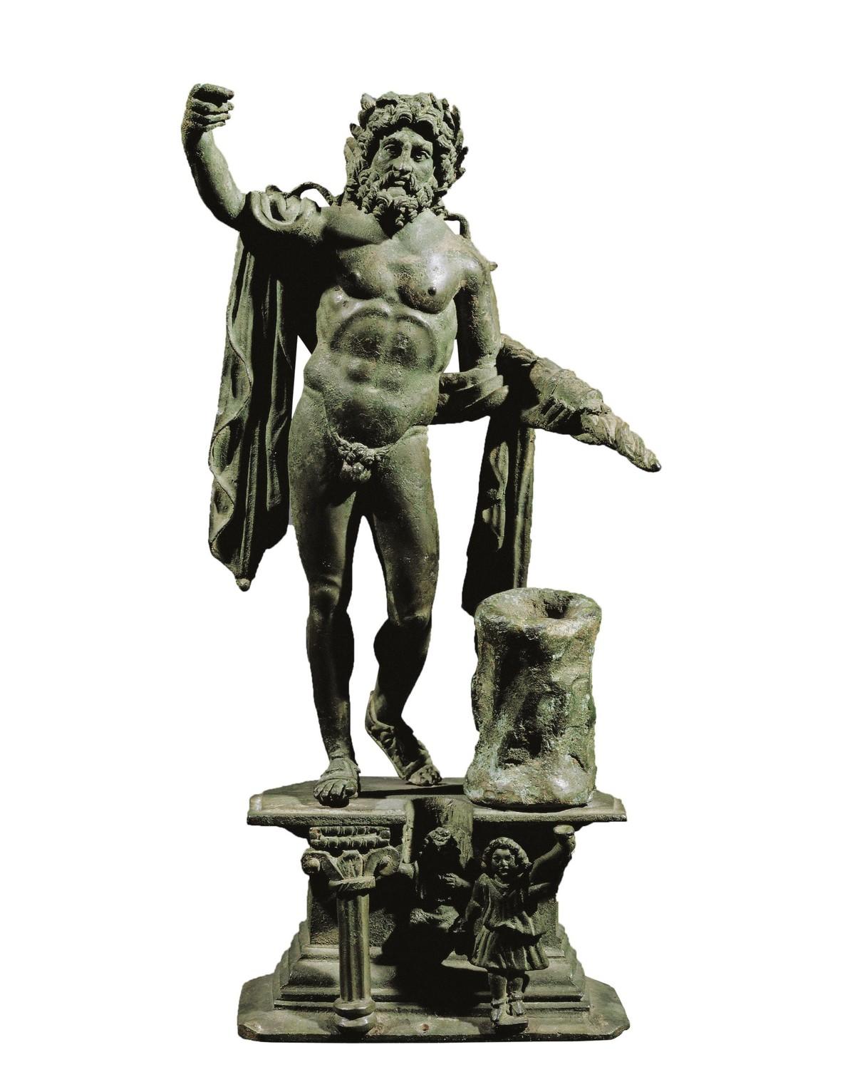 Jupiter annonce la fondation de Rome, Statuette en bronze, fin du IIᵉ siècle après J.-C.