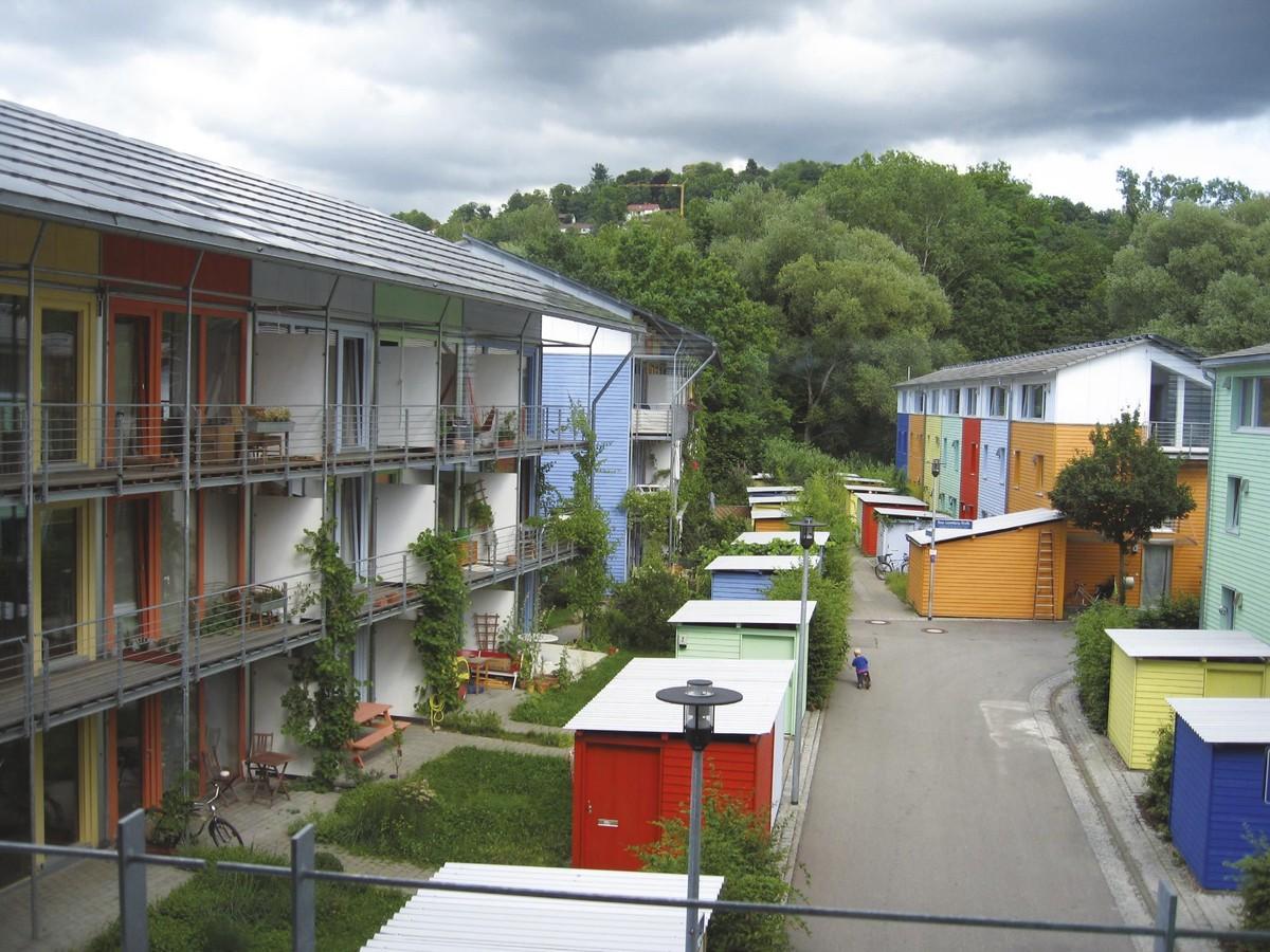 Un lotissement solaire du quartier Vauban à Fribourg
