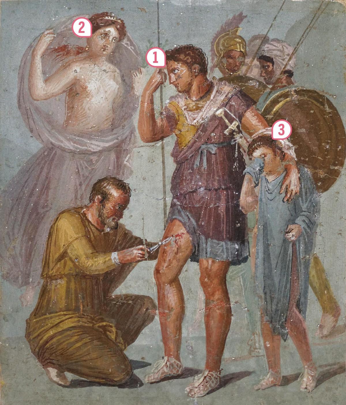 Fresque de Pompéi, Iᵉ siècle après J.-C. (Musée archéologique national, Naples).