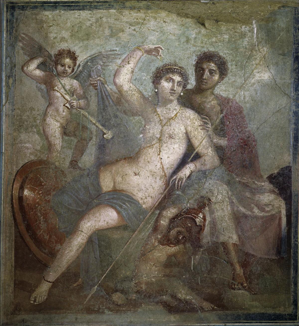 Vénus, déesse de la beauté et de l'amour, et Mars, dieu de la guerre.