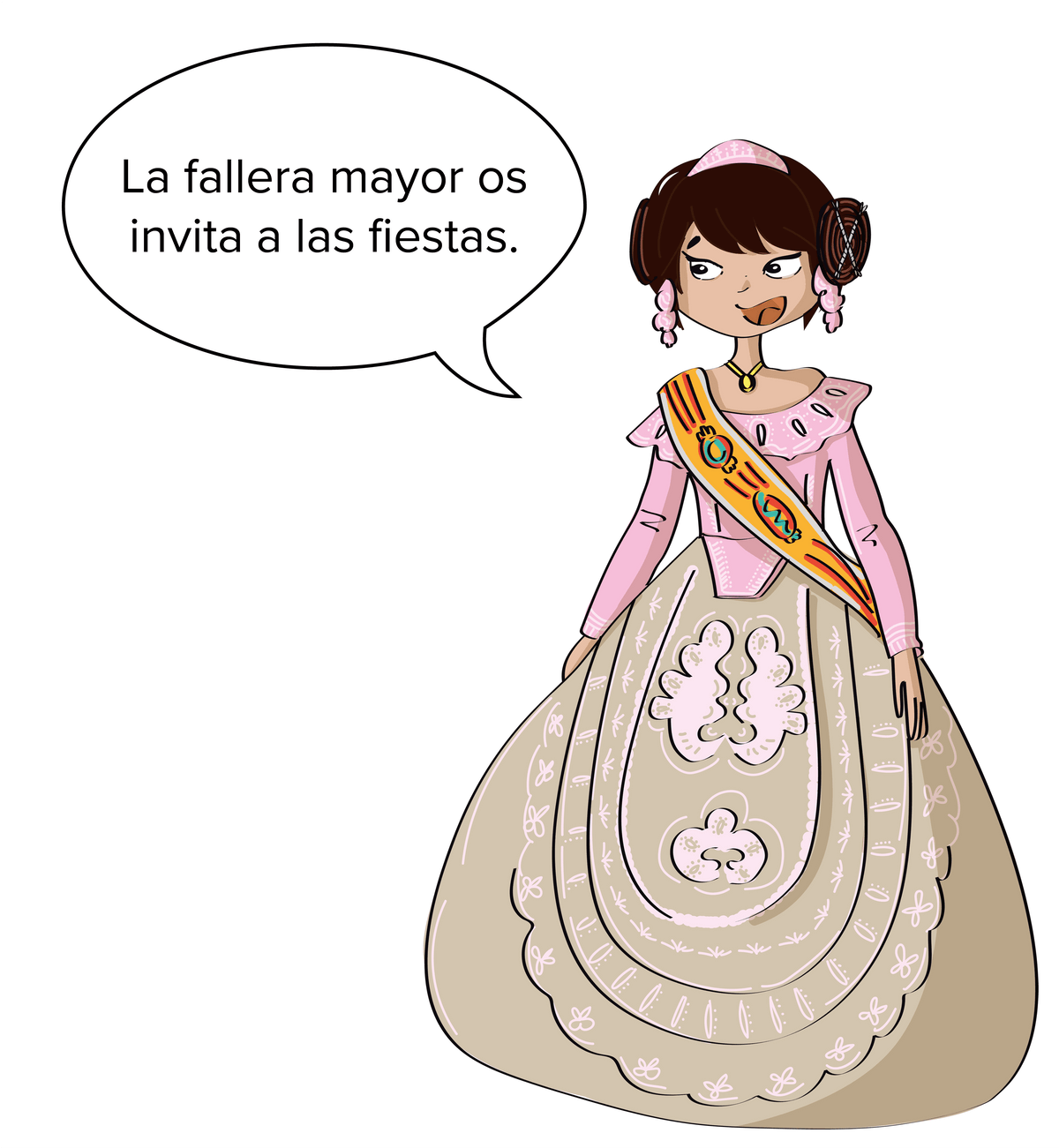 La fallera mayor os invita a las fiestas.