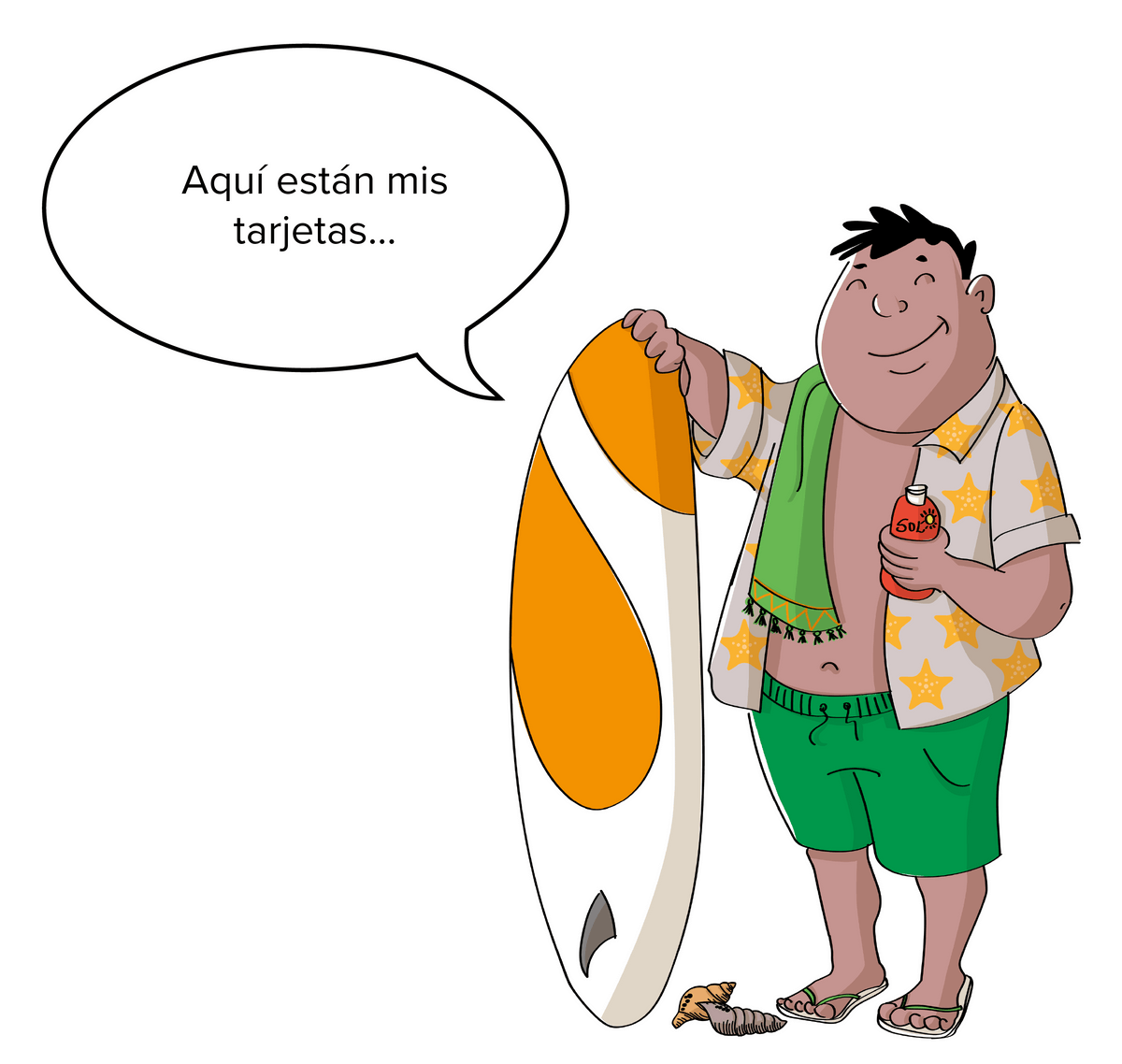 Aquí están mis tarjetas...