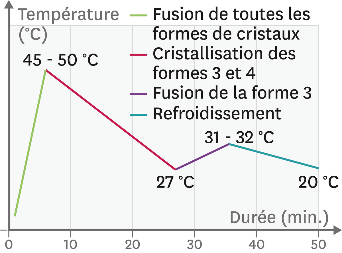 Doc. 2 : Courbe de température à suivre pour sélectionner les cristaux de forme 4.