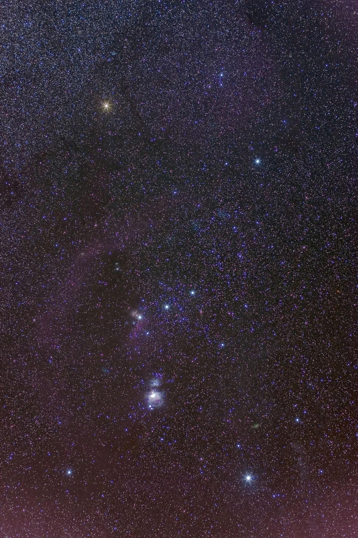 Photographie de la constellation d'Orion