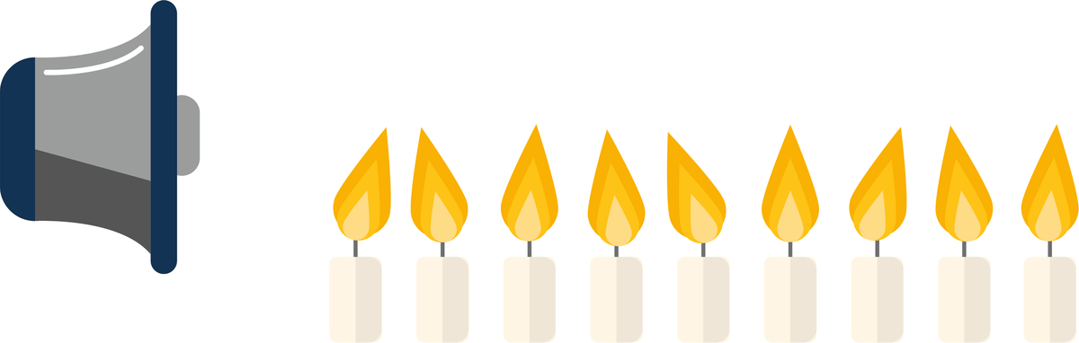 illustration bougies alignées