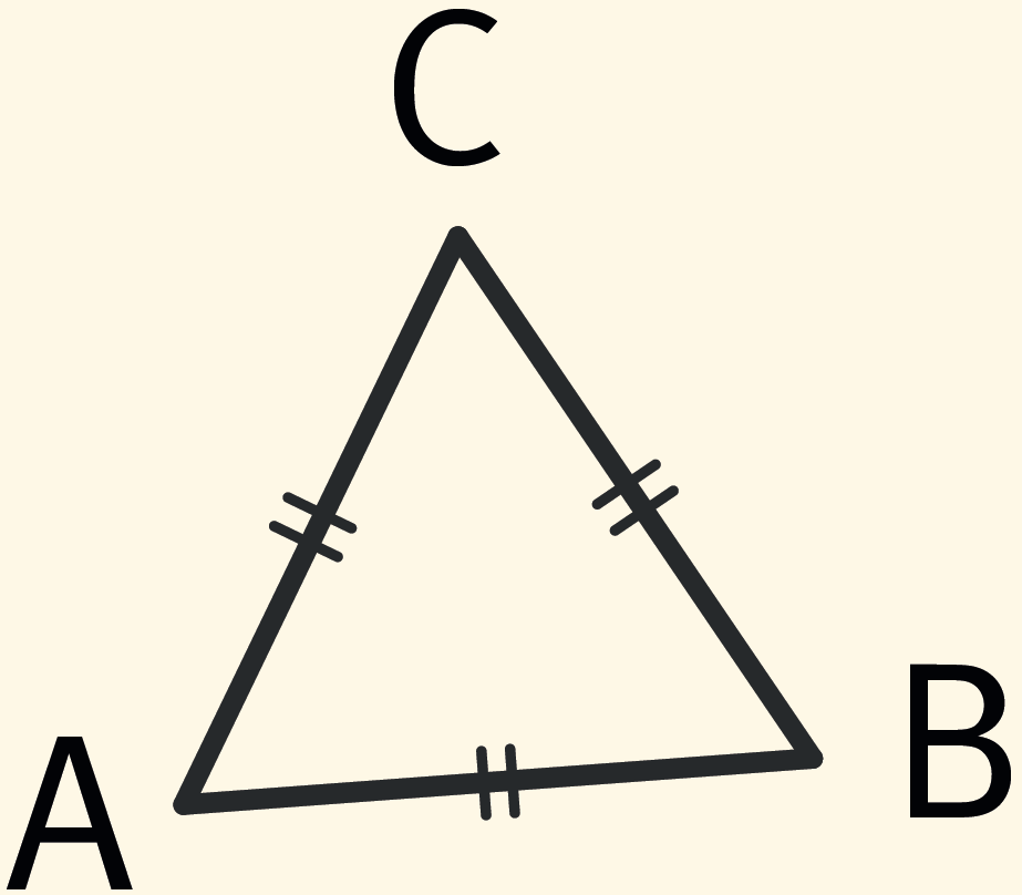 triangle ABC, ses trois côtés sont de même mesure