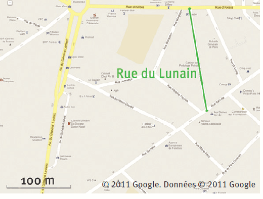 Plan de la rue du Lunain