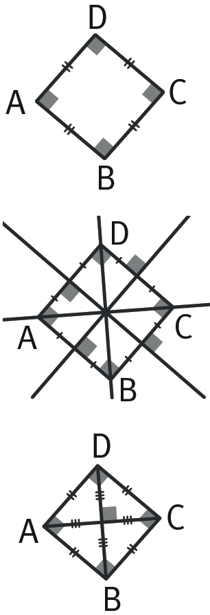 3 carrés ABCD