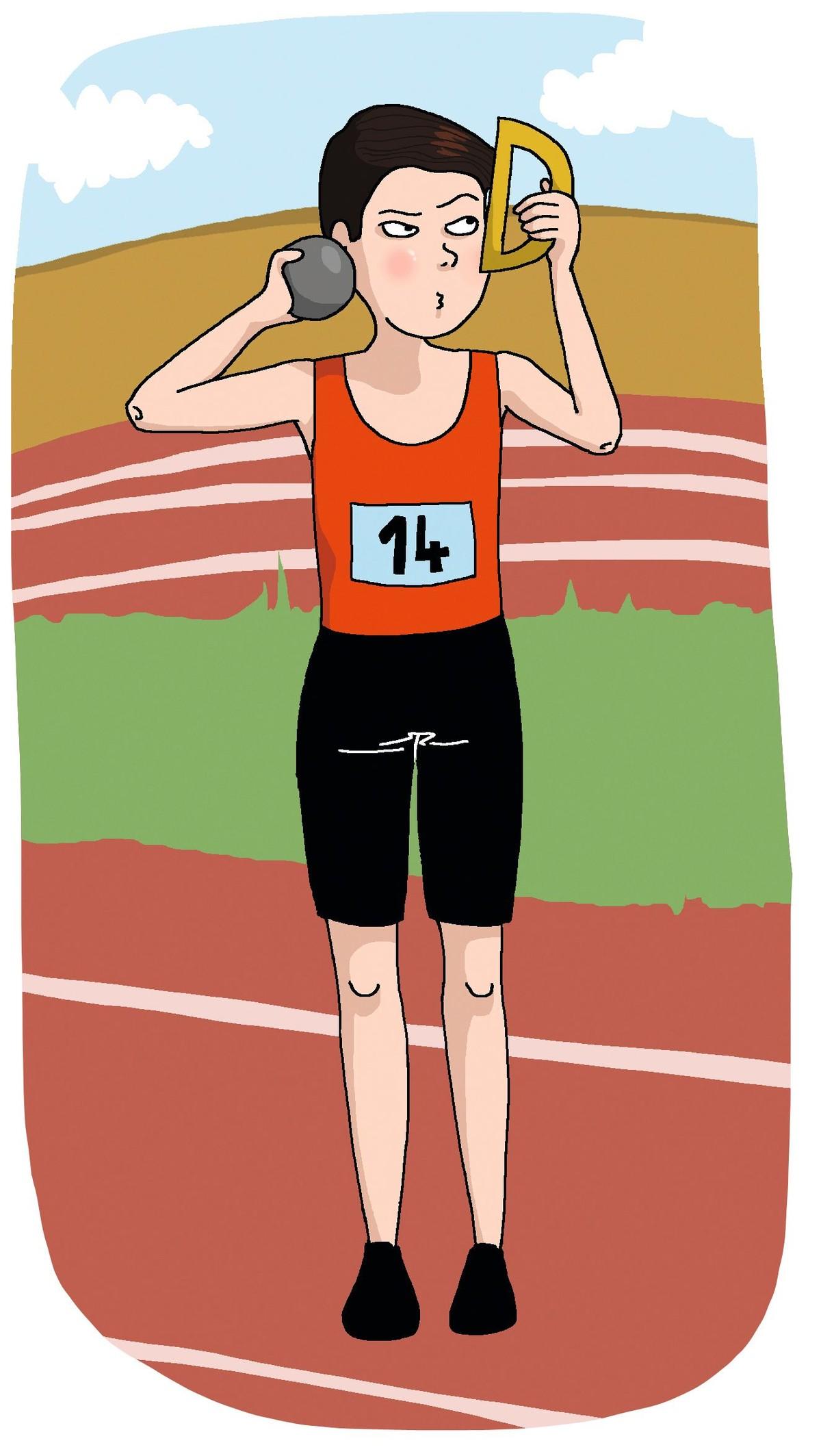 Illustration d'un lanceur de poids.