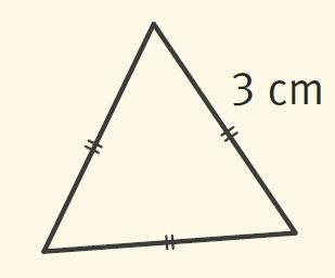 Triangle équilatéral de 3 cm de côté.