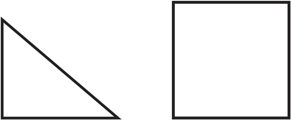 Un triangle rectangle et un carré