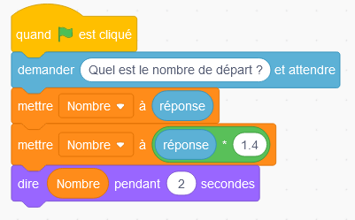 Scratch, programme de calcul