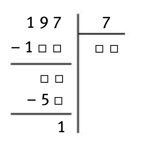 Division euclidienne de 197 divisé par 7