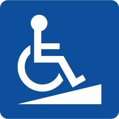 Pictogramme rampe d'accès pour personnes à mobilité réduite