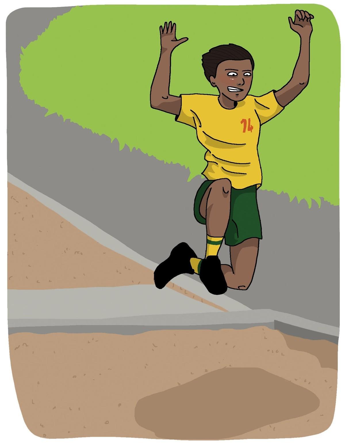 Illustration d'un saut en longueur.